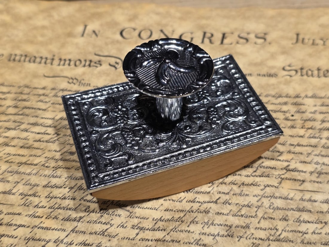 4" Antique Style Silver Metal & Wood ink Blotter - 5