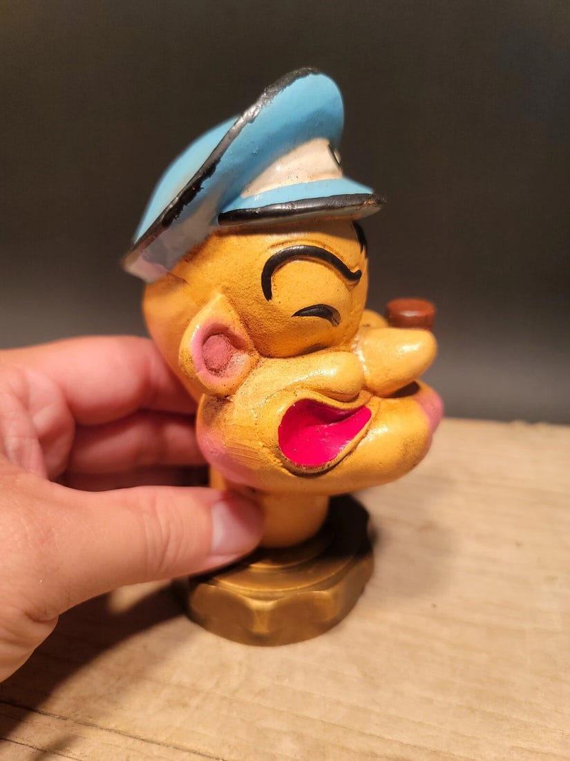 Cast iron Popeye Sailor Figure Radiator Cap Statue - 3