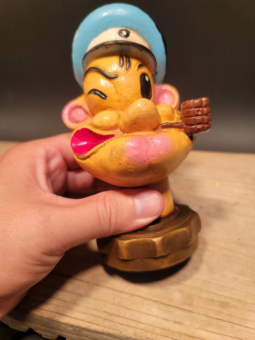 Cast iron Popeye Sailor Figure Radiator Cap Statue - 7