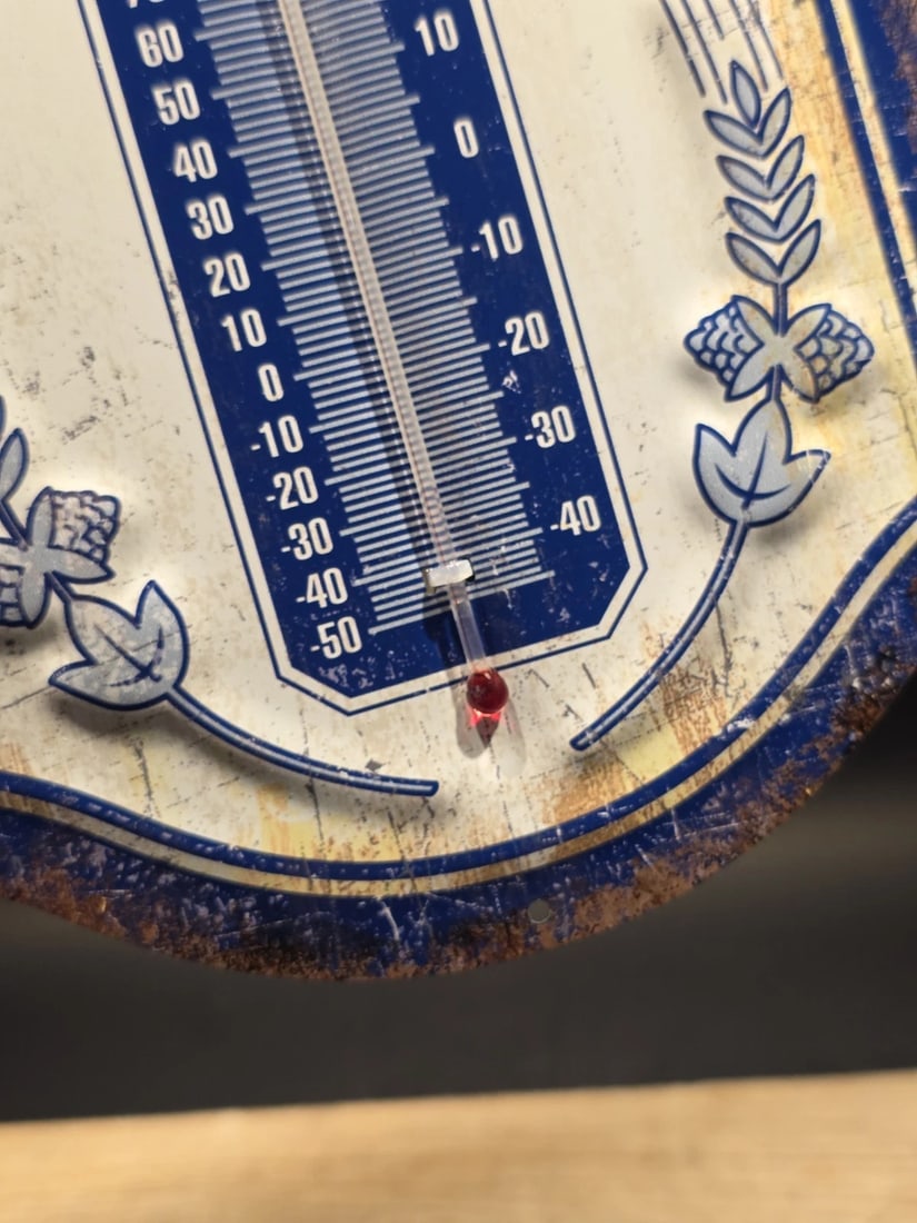 17.5 "Pabst Blue Ribbon Beer Thermometer Metal Advertising Sign - 4