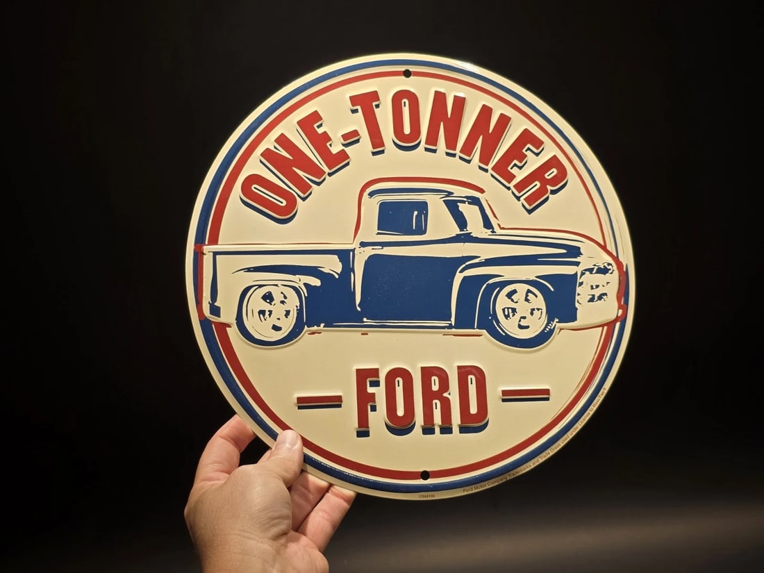 11 1/2" Round Metal Ford Sign - 6