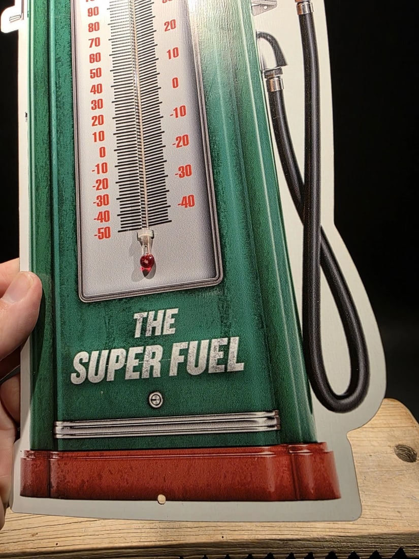 17 1/2 " Metal Sinclair Oil Advertising Thermometer Sign - 7