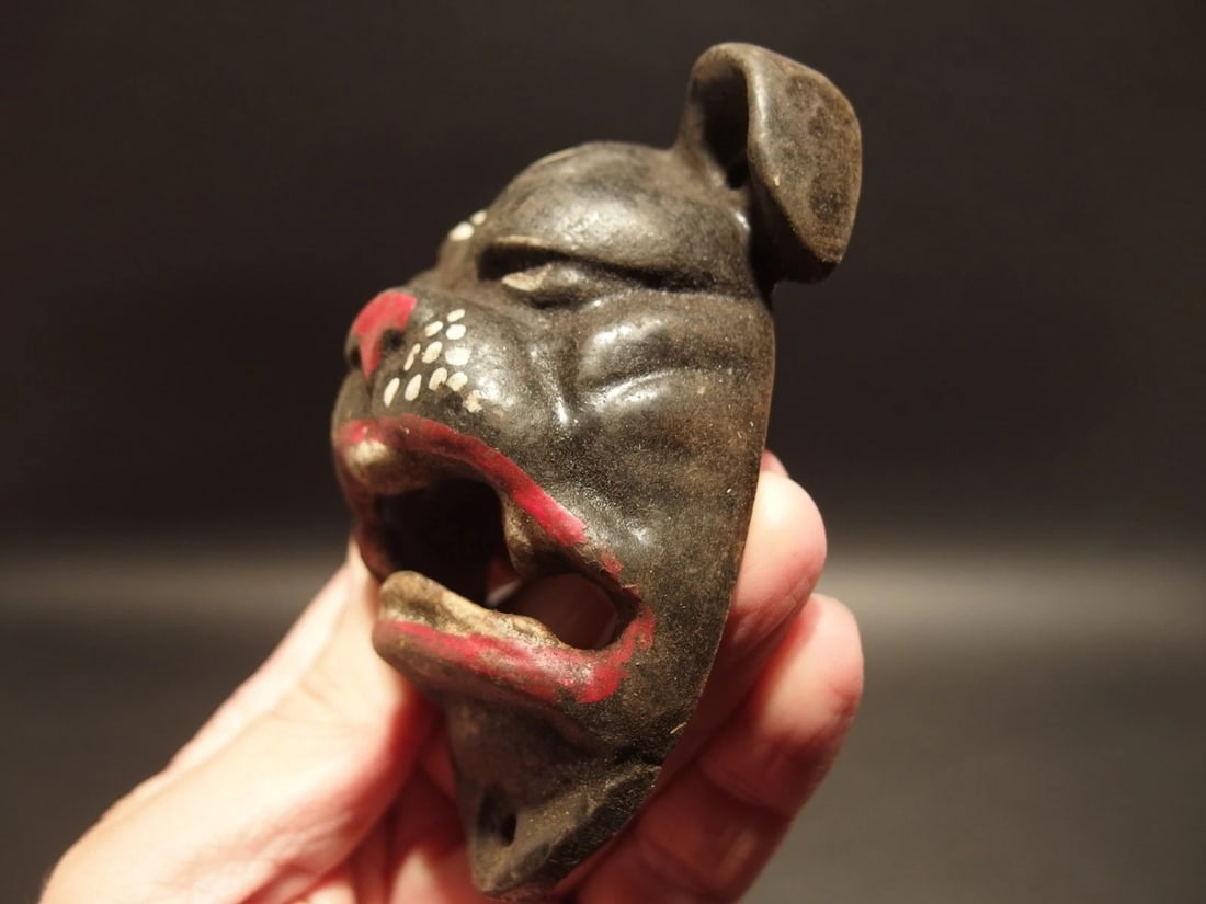 Cast iron wall mount folk art Bulldog Beer Bottle Opener - 3