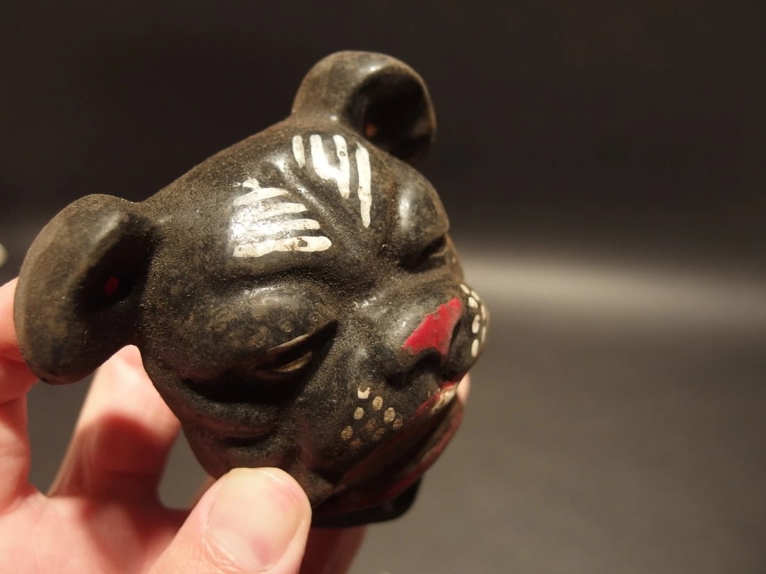 Cast iron wall mount folk art Bulldog Beer Bottle Opener - 7