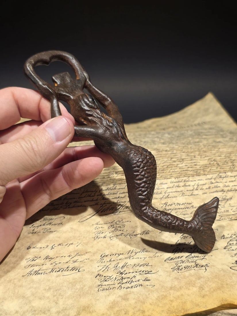 7" Cast iron Mermaid Bottle Opener Coastal Bar Tool - 5