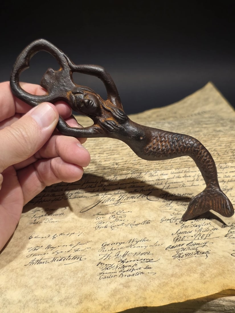 7" Cast iron Mermaid Bottle Opener Coastal Bar Tool - 7
