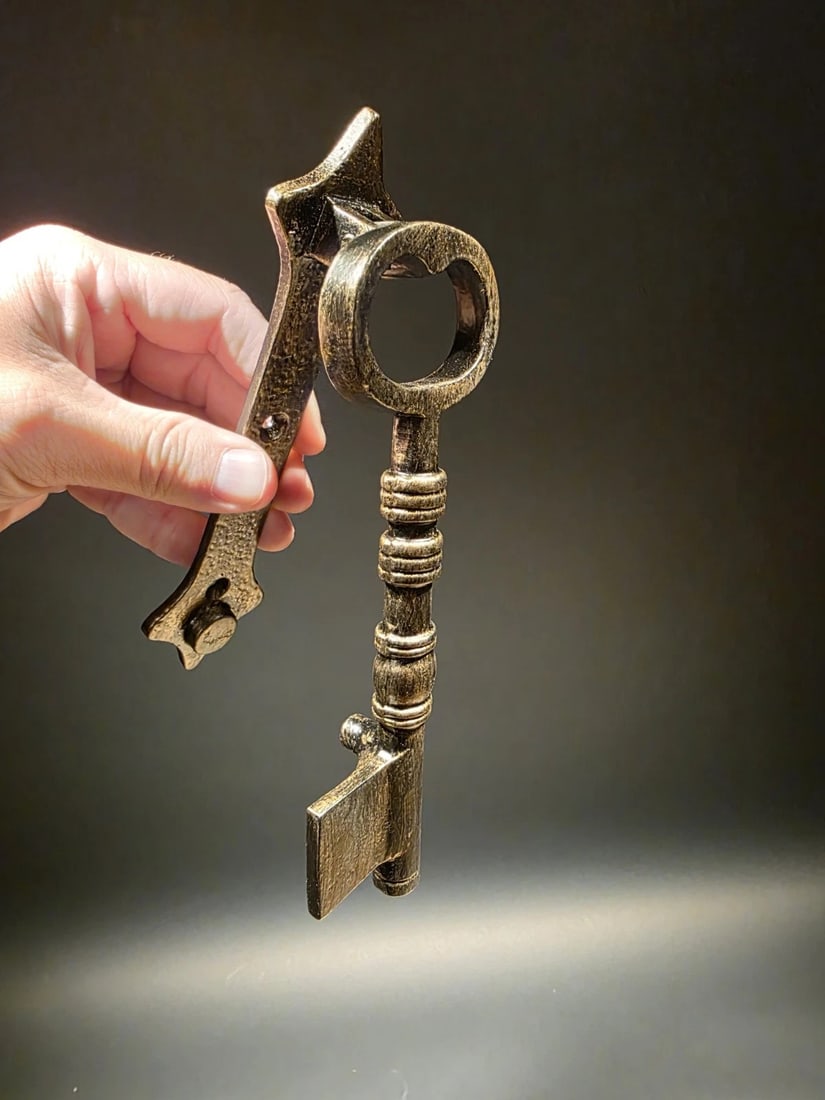 Antique Brass Vintage Style Cast iron Key Door Knocker - 5