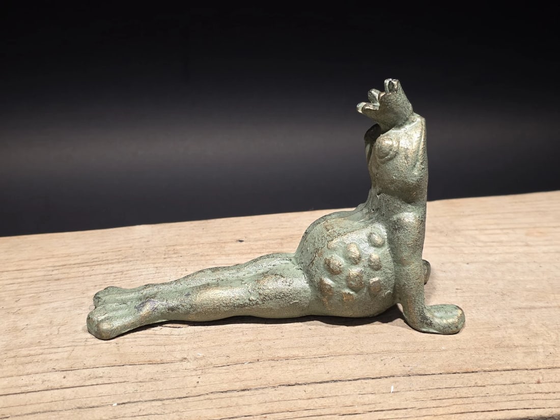 Cast iron Yoga Frog Door Stop or Garden Statue - 5
