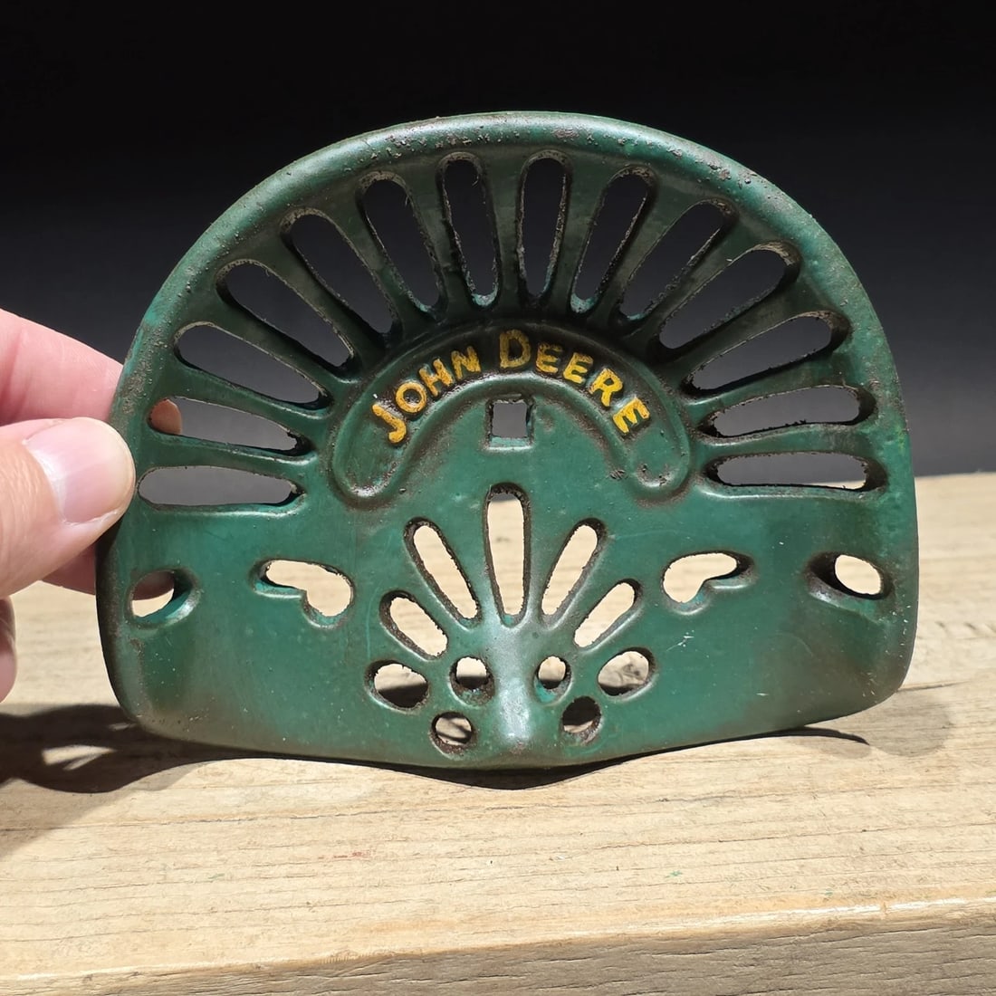 5" Cast iron John Deere Miniature Tractor Seat Sample - 3