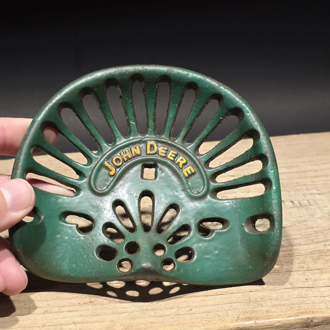 5" Cast iron John Deere Miniature Tractor Seat Sample - 7