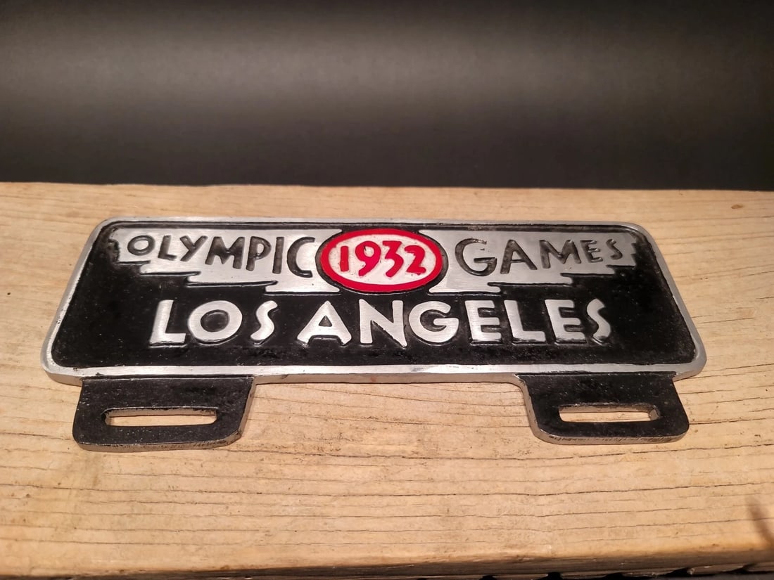 Aluminum Olympic Games 1932 License Plate Fob Topper - 2