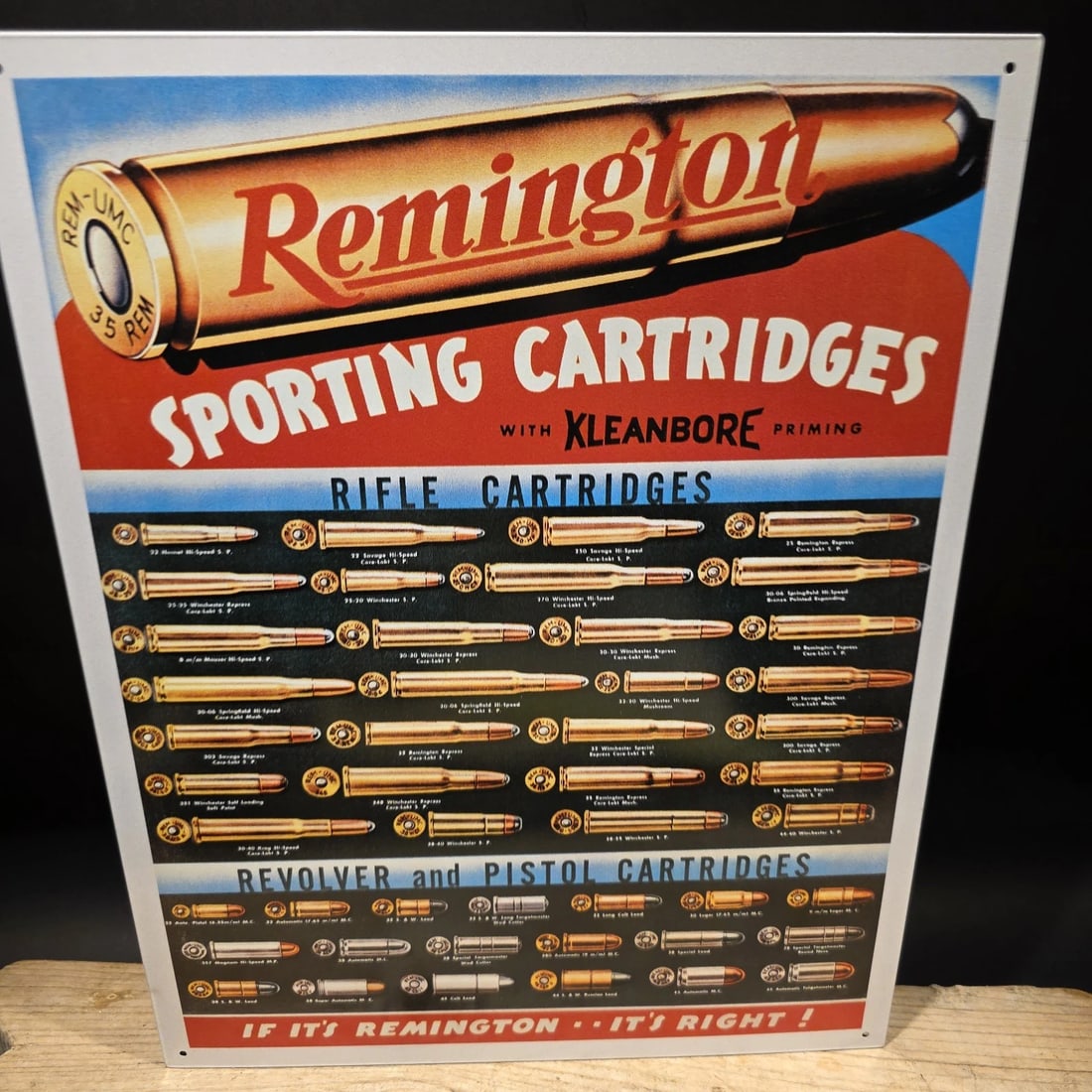 Remington Sporting Cartridges Tin Sign Rifle Pistol Ammunition Advertising - 7