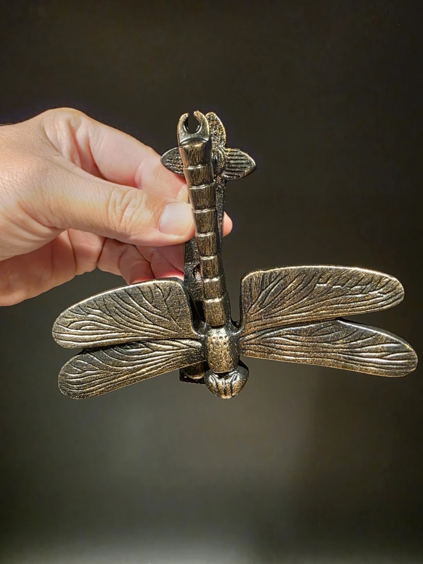 Antique Brass Cast iron Dragonfly Door Knocker - 2