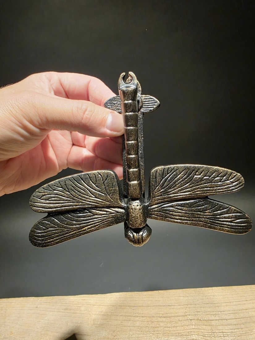 Antique Brass Cast iron Dragonfly Door Knocker - 7
