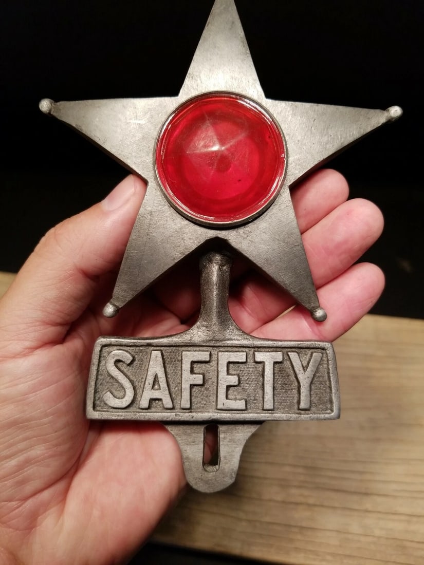 Aluminum Safety Star Car License Plate Fob Topper - 2