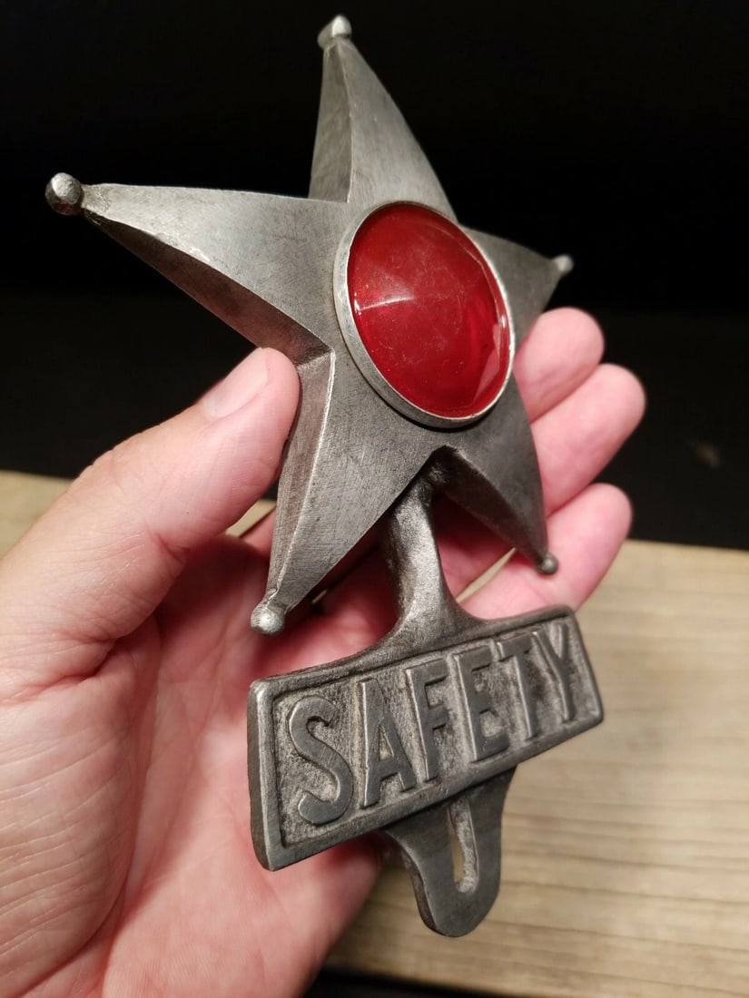Aluminum Safety Star Car License Plate Fob Topper - 7