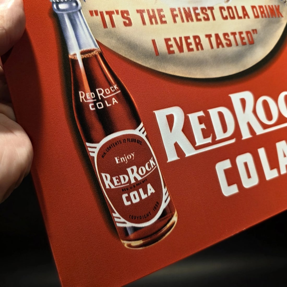 16" Babe Ruth Baseball Red Rock Cola Advertising Sign - 3