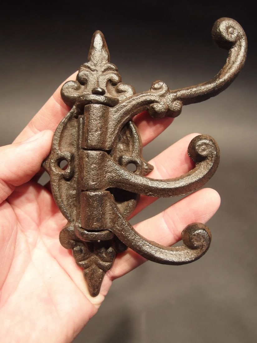Cast iron Wall Hook Swivel Folding Coat Hanger - 4