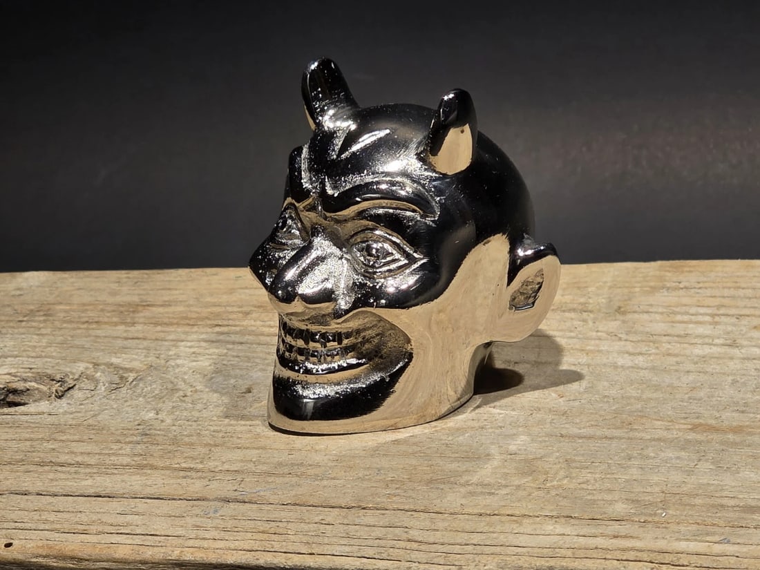 Devil Skull Metal Shifter Knob Hood Ornament- Undrilled - 2