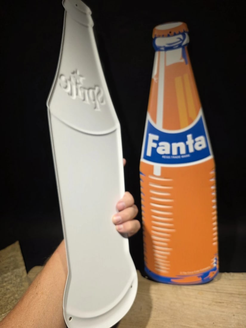 22" Vintage Style Metal Die Sprite & Fanta Bottle Signs Collection - 3