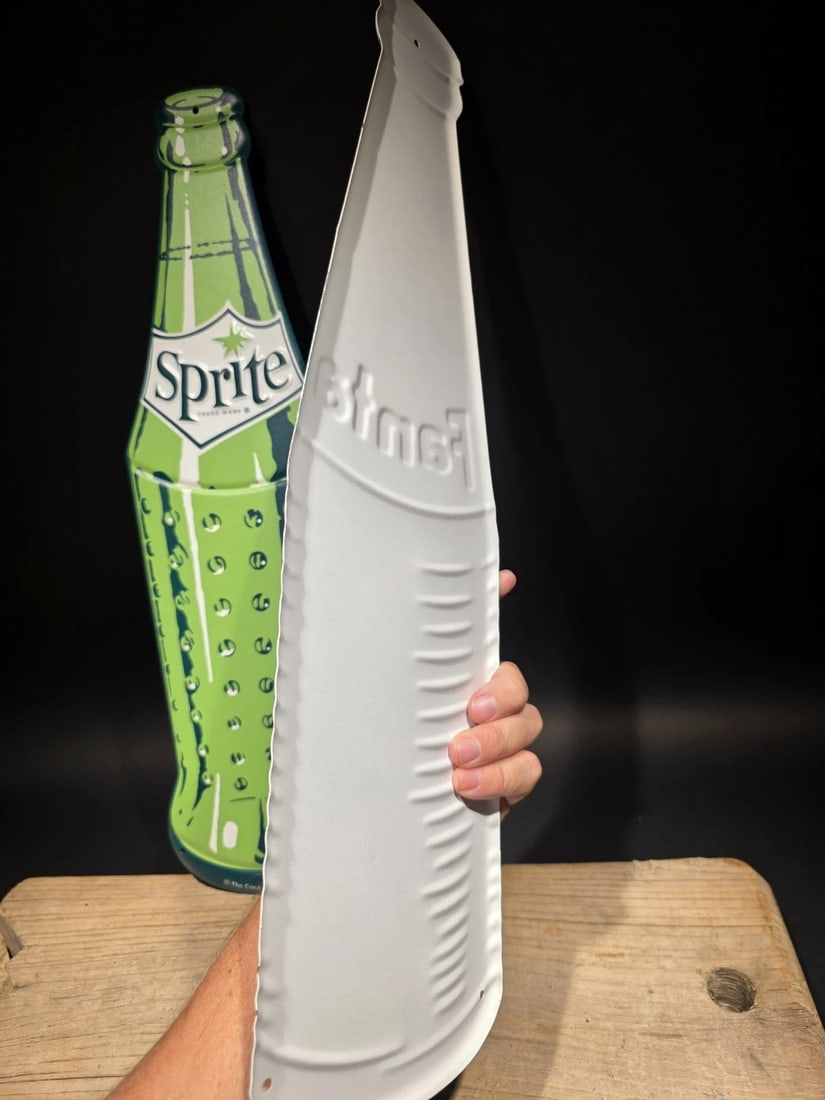 22" Vintage Style Metal Die Sprite & Fanta Bottle Signs Collection - 4