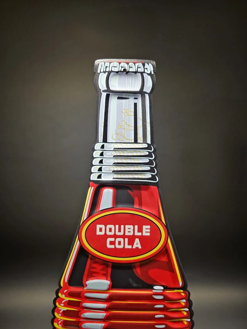22" Vintage Style Metal Die Cut Double Cola Bottle Sign - 6