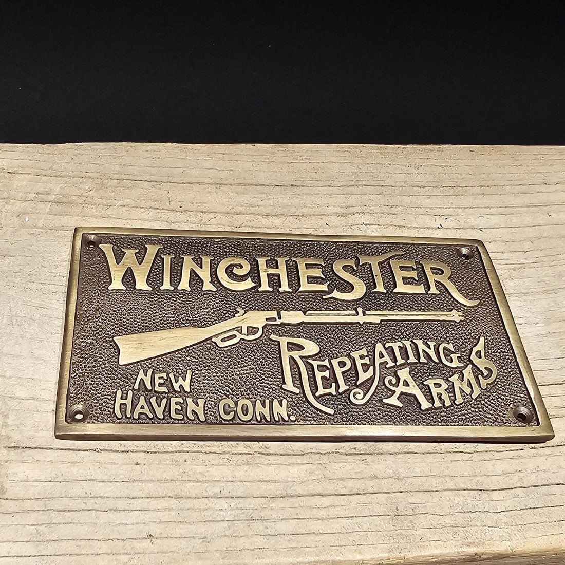 6 5/8" Brass Winchester Plaque Sign - 2