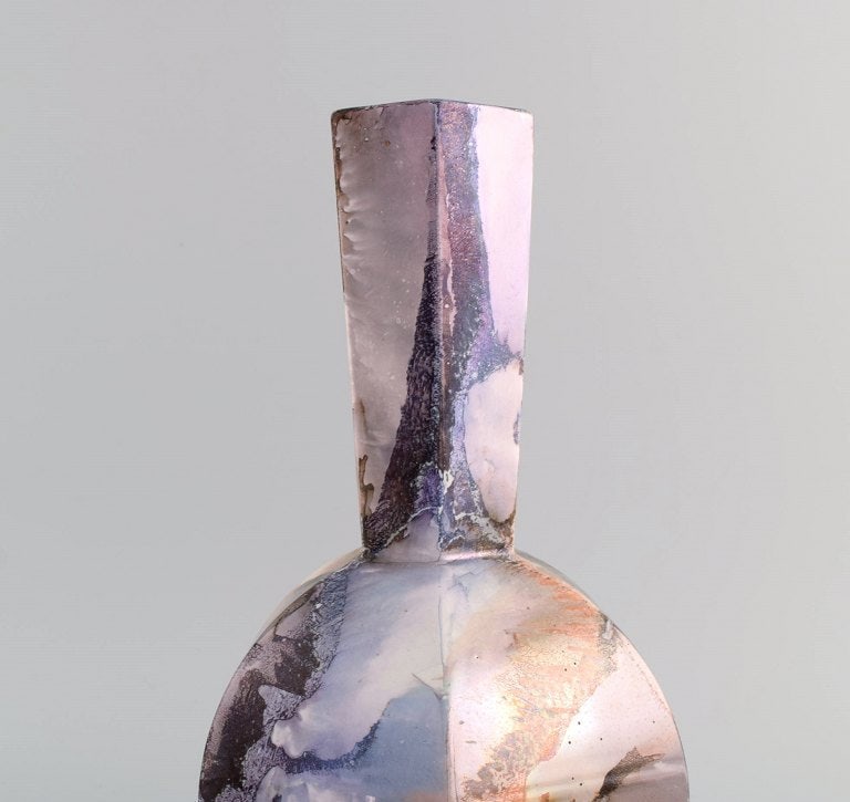 Arabia, Finland. Art deco vase in glazed faience. Beautiful marbled glaze. 1920s/30s. - 7