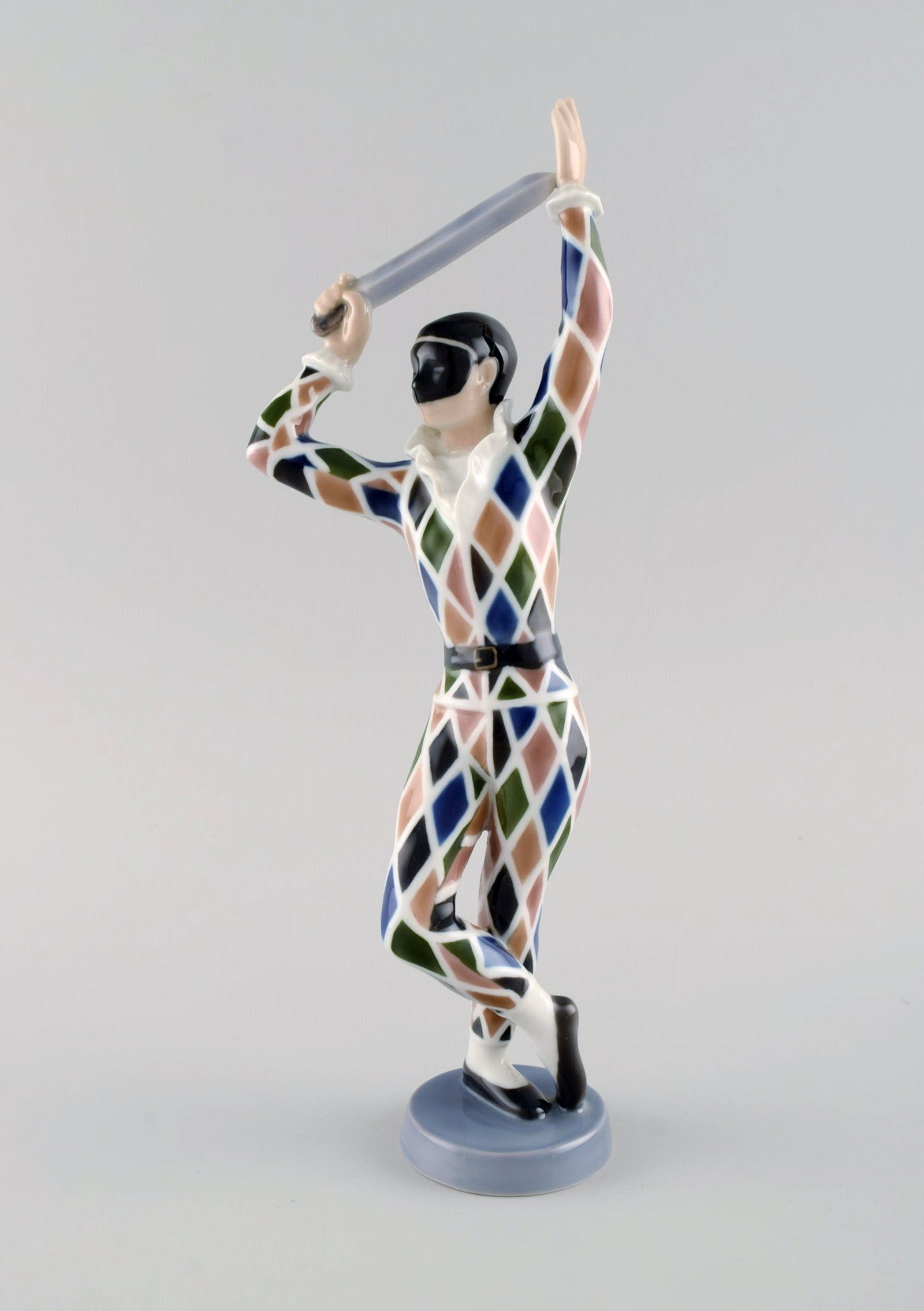 Ebbe Sadolin for Bing & Grondahl. Harlequin porcelain figurine. Model number 2354. 1970s. - 2