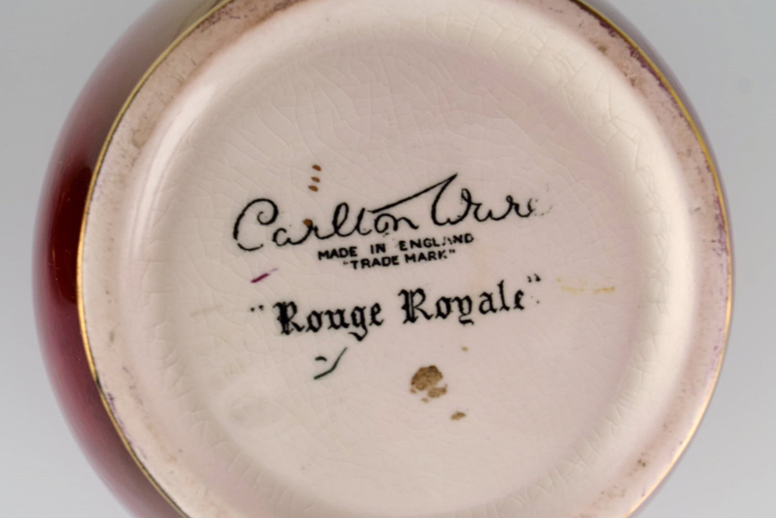 Carlton Ware, England. Large Rouge Royale lidded vase in hand-painted porcelain. Beautiful luster - 7