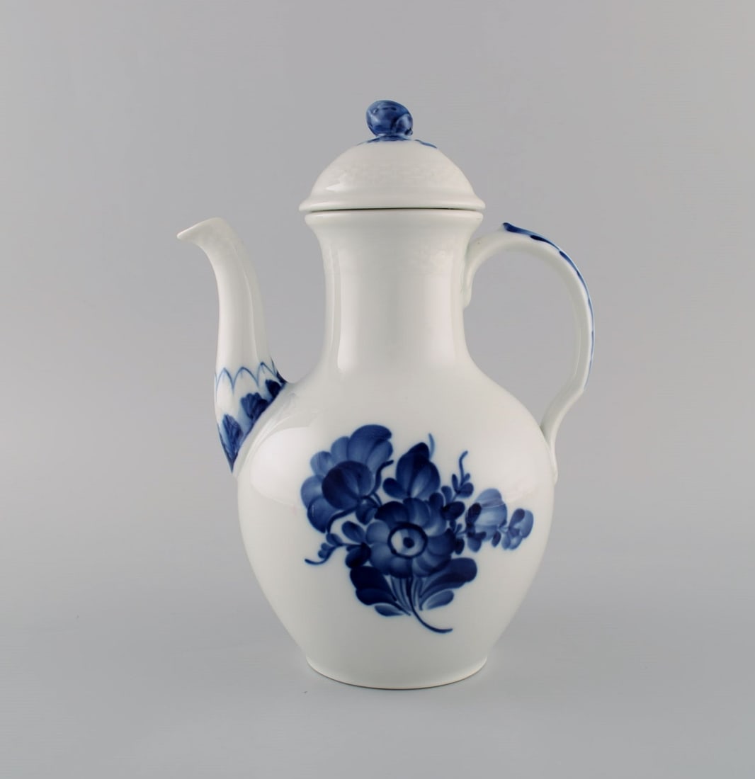 Royal Copenhagen Blue Flower Braided coffee pot. 1960's. Model number 10/8189. - 2