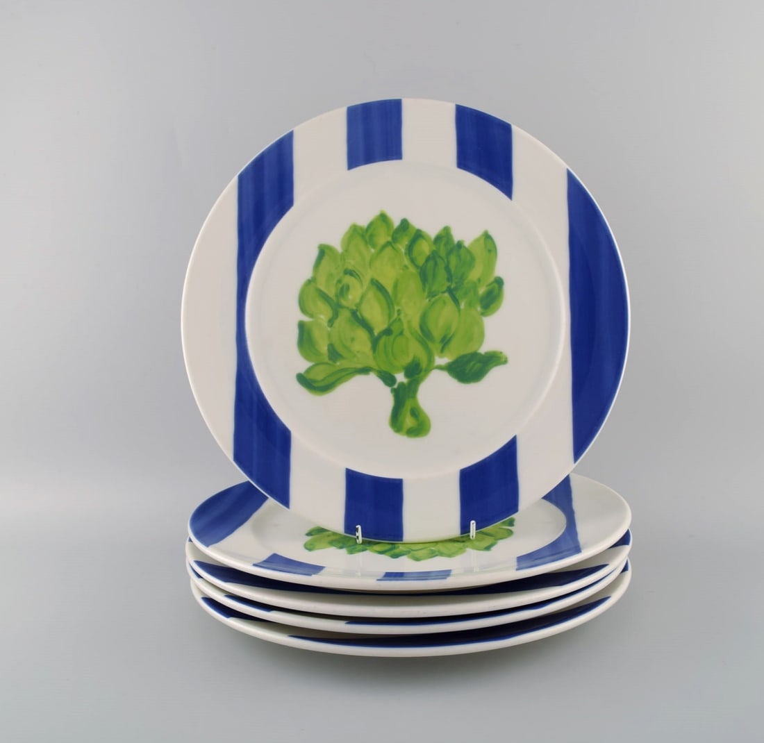 Rosenthal Designers Guild. Orchard Collection. Five large porcelain cover plates. Blue / white - 2