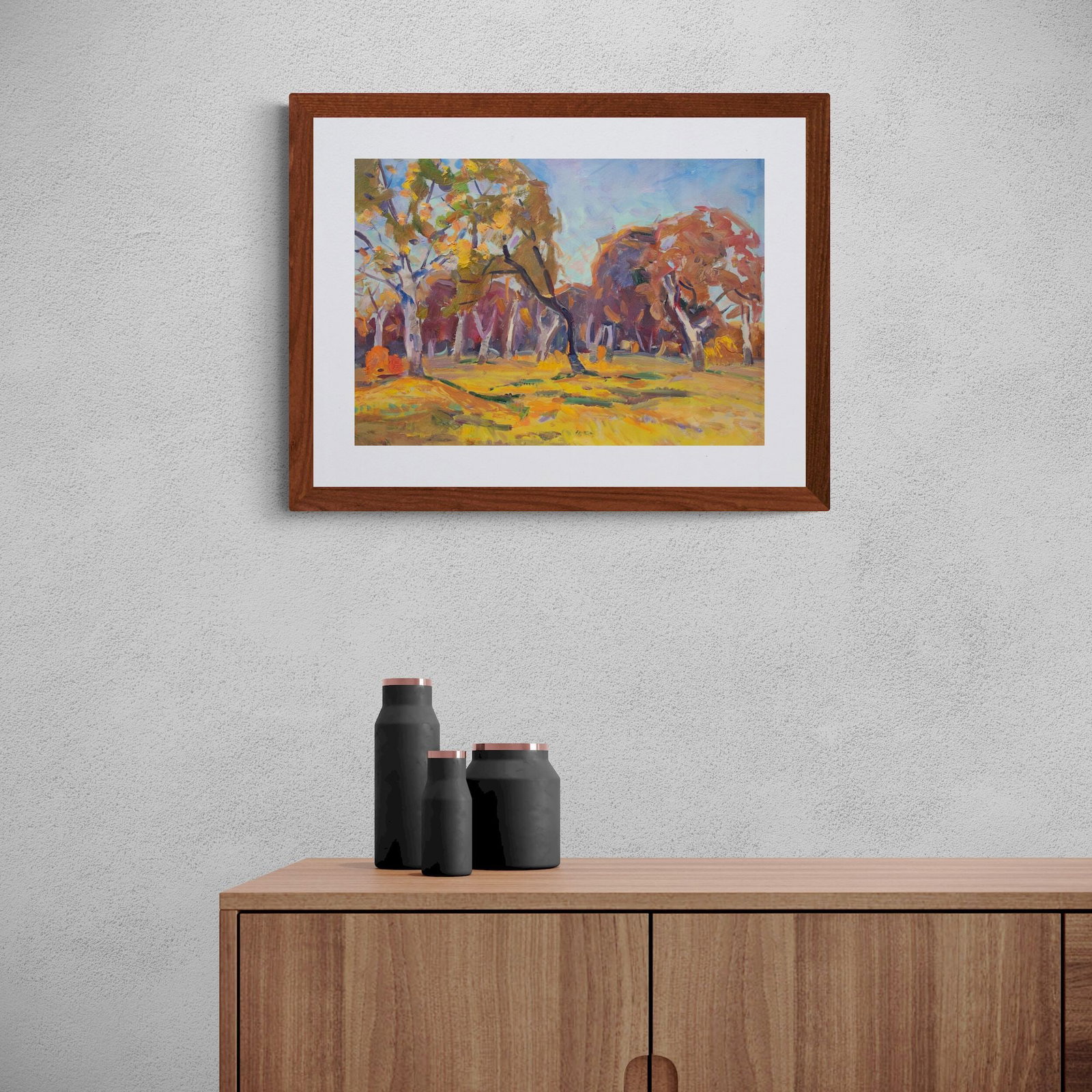 Tyukha Ivan (Ukrainian artist), "Autumn in the garden", oil on cardboard - 3