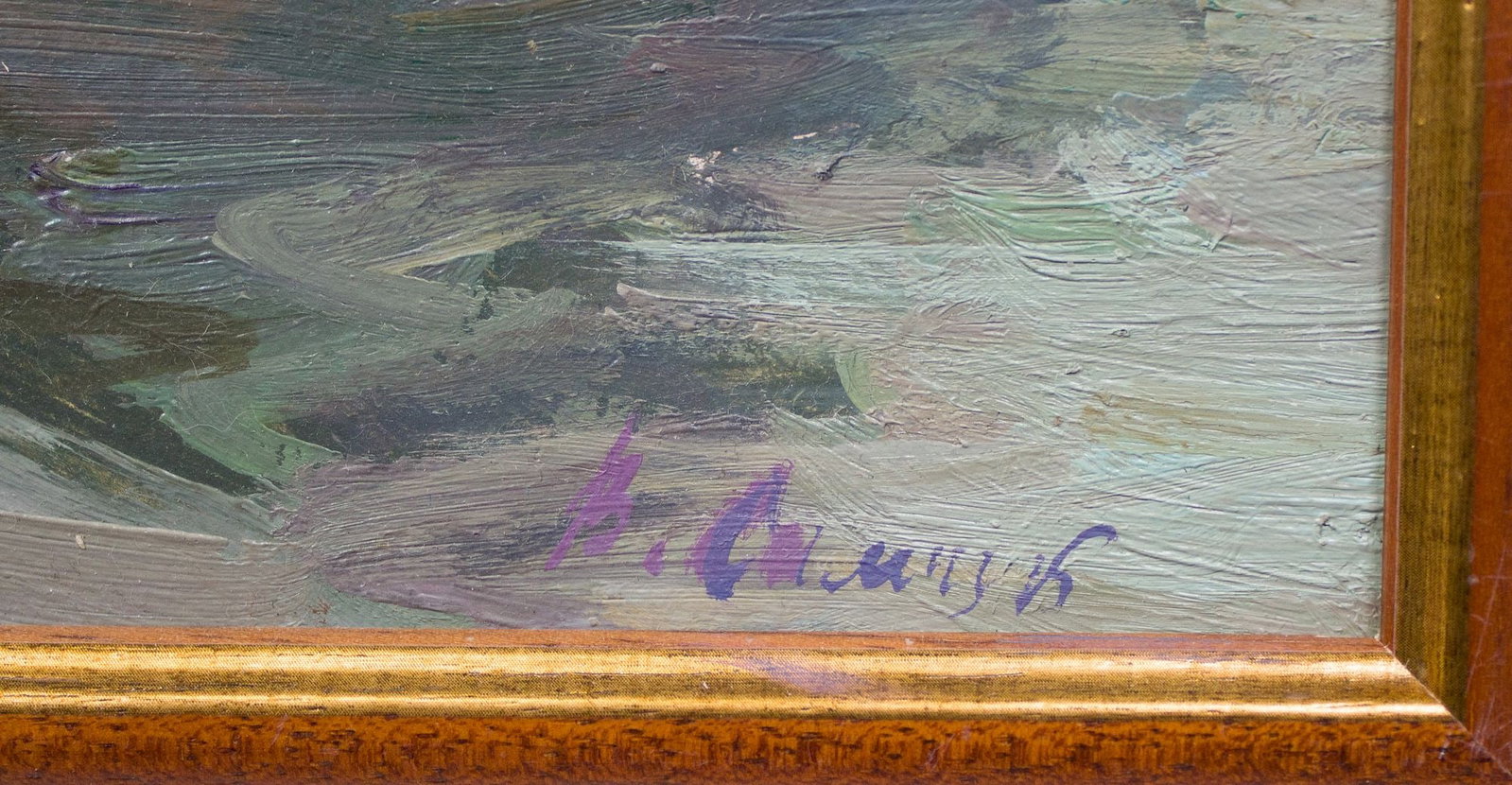 Samchuk Vasil (Ukrainian artist), "Men with boat", oil on cardboard - 2