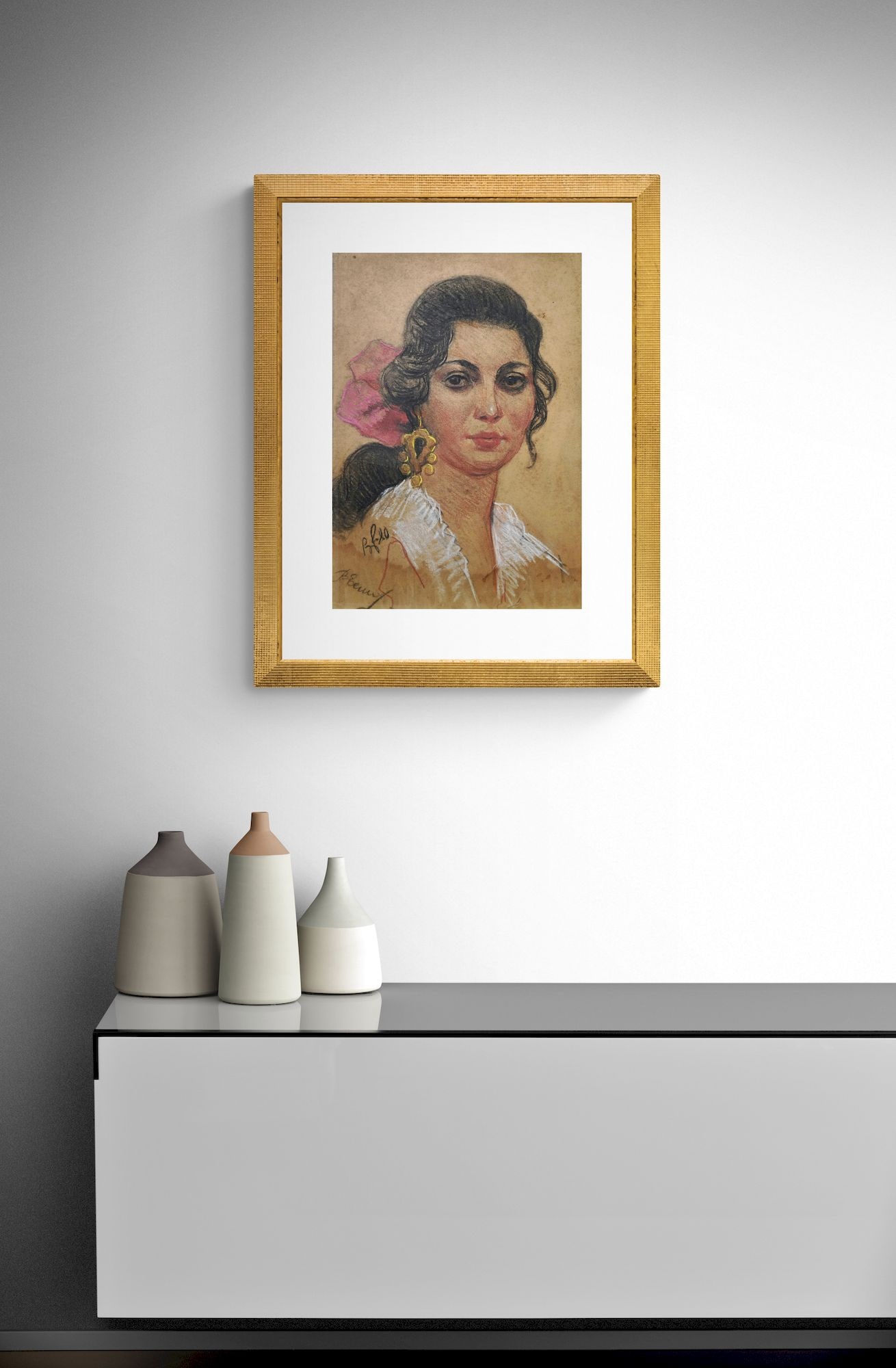 Rudenko Volodymyr (Ukrainian artist), "Portrait of the actress", mixed technique on cardboard - 3