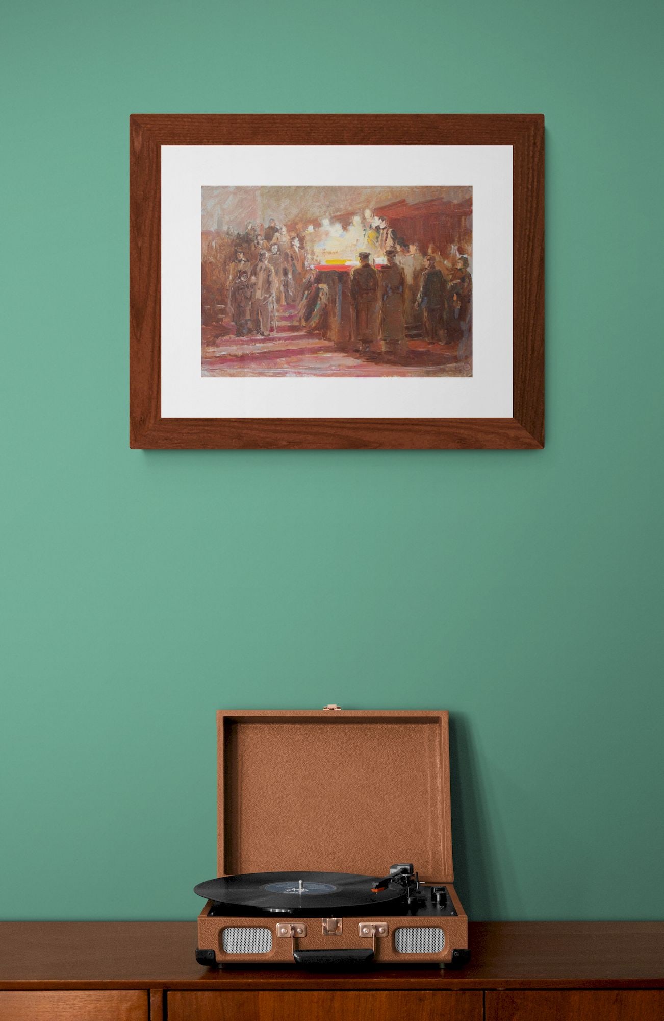 Unidentified (Ukrainian artist), "The general's funeral", oil on cardboard - 3
