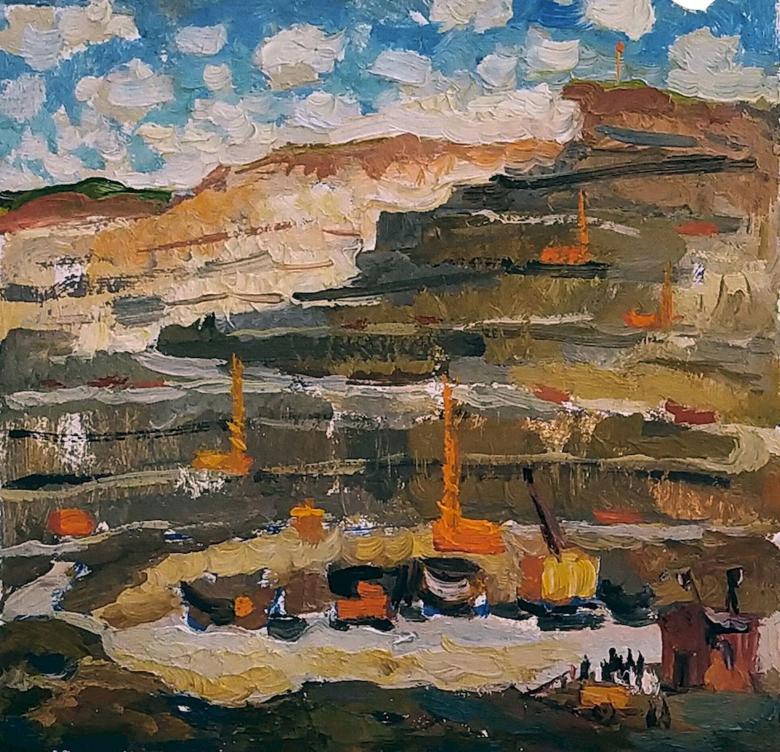 Mynka Olexandr (Ukrainian artist), "In a career", oil on cardboard - 2