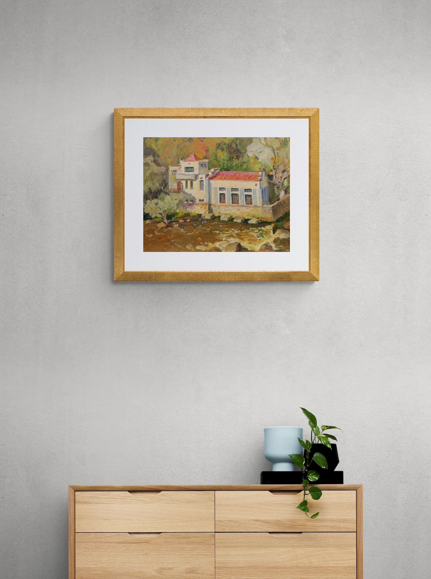 Mynka Olexandr (Ukrainian artist), "Cottage", oil on cardboard - 3