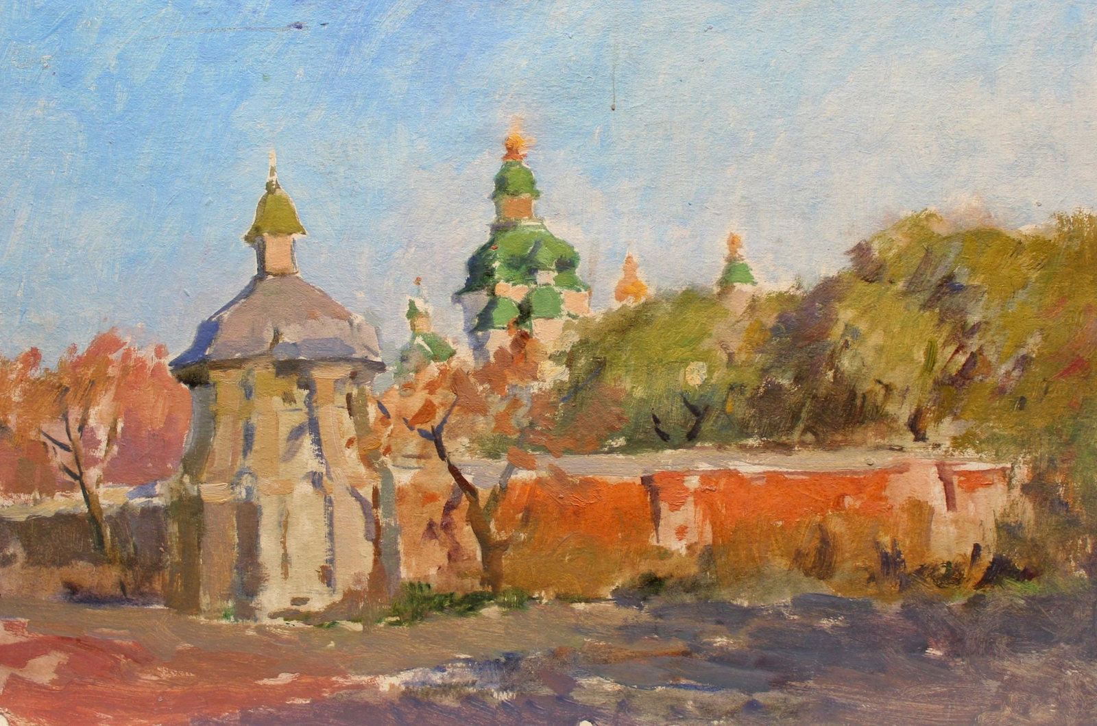 Knishevsky Volodymyr (Ukrainian artist), "Double-sided. Church. Stork's nest", oil on cardboard - 3
