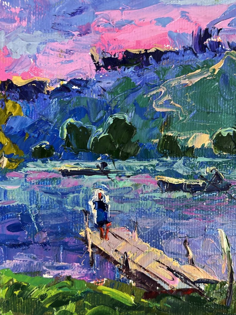 Oil painting The romantic silence of a pink sunset Oksana Ivanyuk - 3