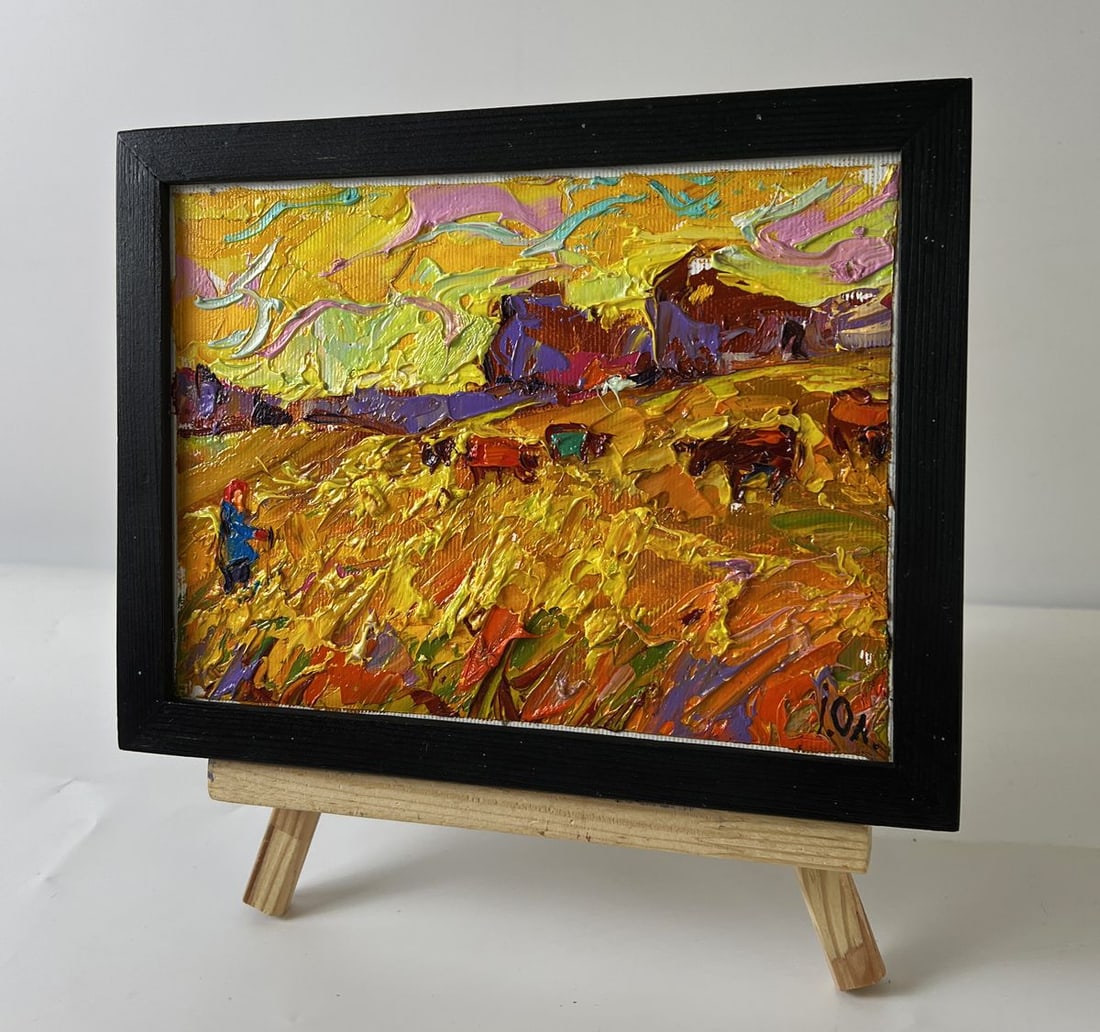 Oil painting Golden Sunset in the Steppe Oleksiy Ivanyuk - 3