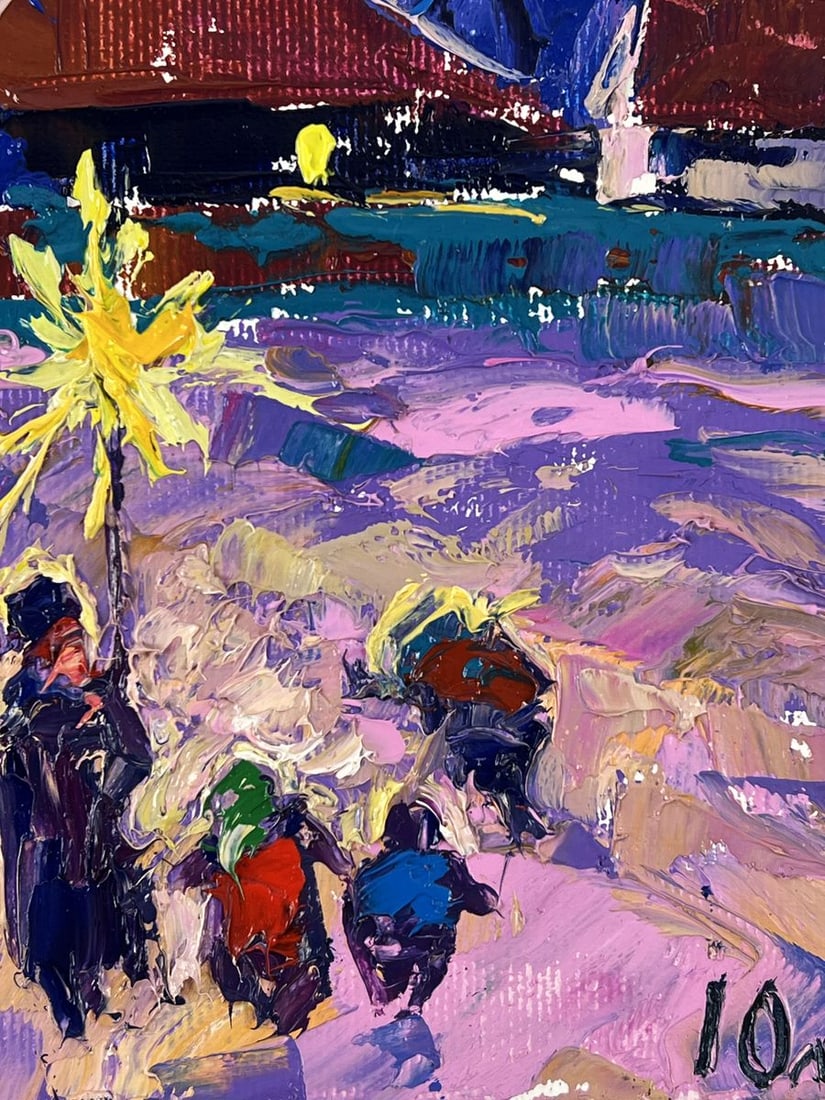 Oil painting Christmas Night in the Village Oleksiy Ivanyuk - 2