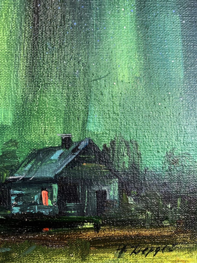 Oil painting Northern lights Tatyana Derdey - 4
