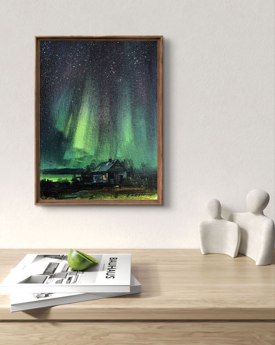 Oil painting Northern lights Tatyana Derdey - 6