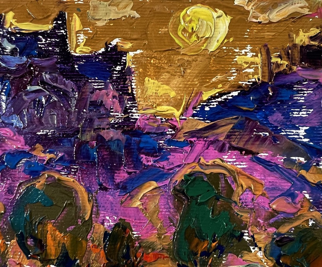 Oil painting Evening city park Oleksiy Ivanyuk - 2