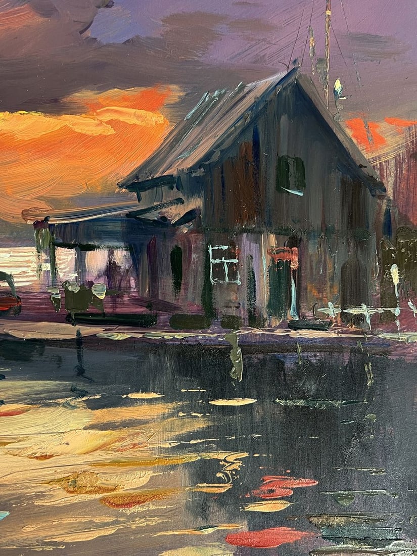 Oil painting Evening boat dock Yuriy Suprunchuk: Title : Oil painting Evening boat dock Yuriy Suprunchuk Description: NoAAA5970*** ABOUT THIS PAINTING **** TITLE: "Evening boat dock"* ARTISTS: Yuriy Suprunchuk* SIZE: 30x40 cm/11.81x15.74 inches'* ME