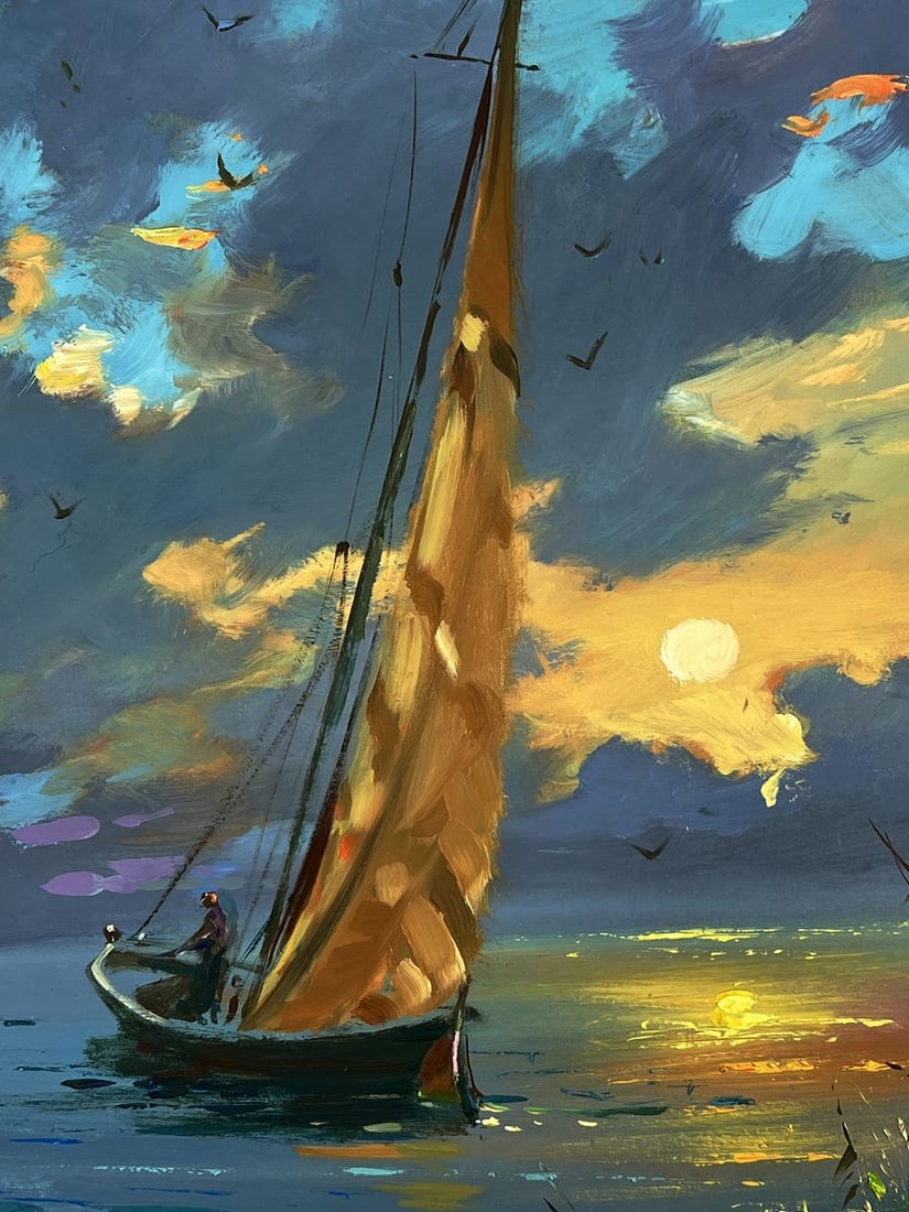 Oil painting Sailboat at sunset Yuriy Suprunchuk - 8