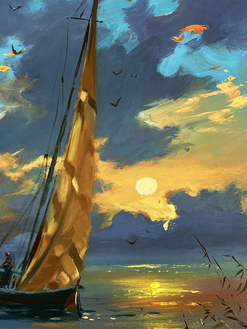Oil painting Sailboat at sunset Yuriy Suprunchuk - 9