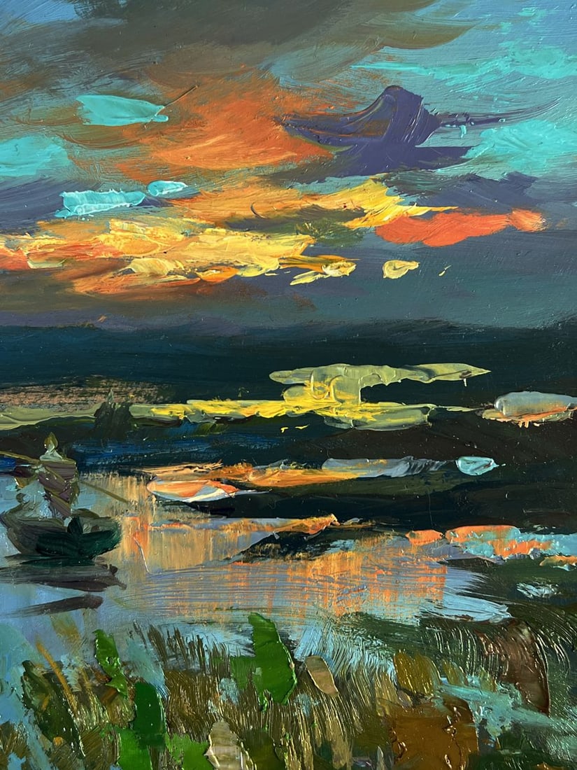 Oil painting Sunset Fishing Yuriy Suprunchuk - 2