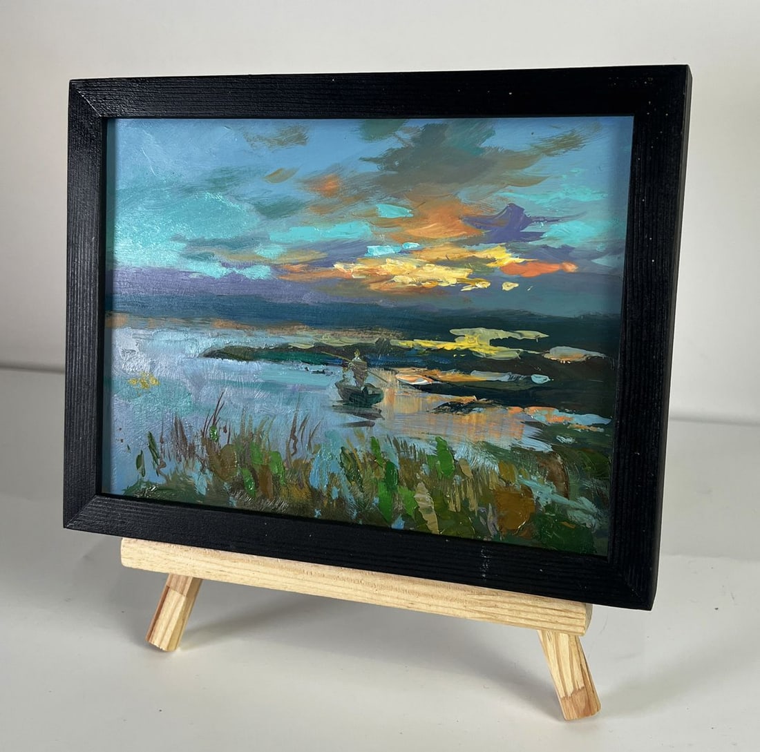 Oil painting Sunset Fishing Yuriy Suprunchuk - 4
